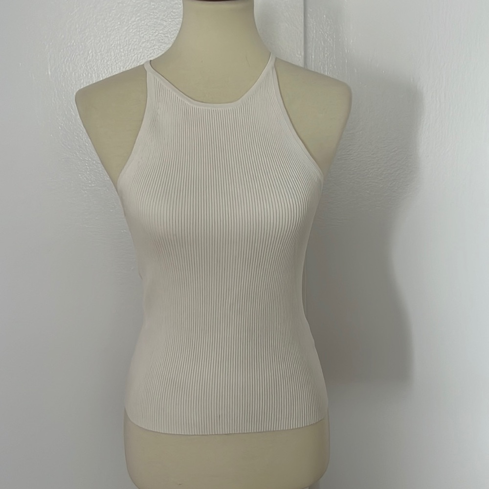 Intermix white sweater tank top size Small